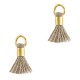 Ibiza style mini Tassel 0.7cm Gold-truffle brown